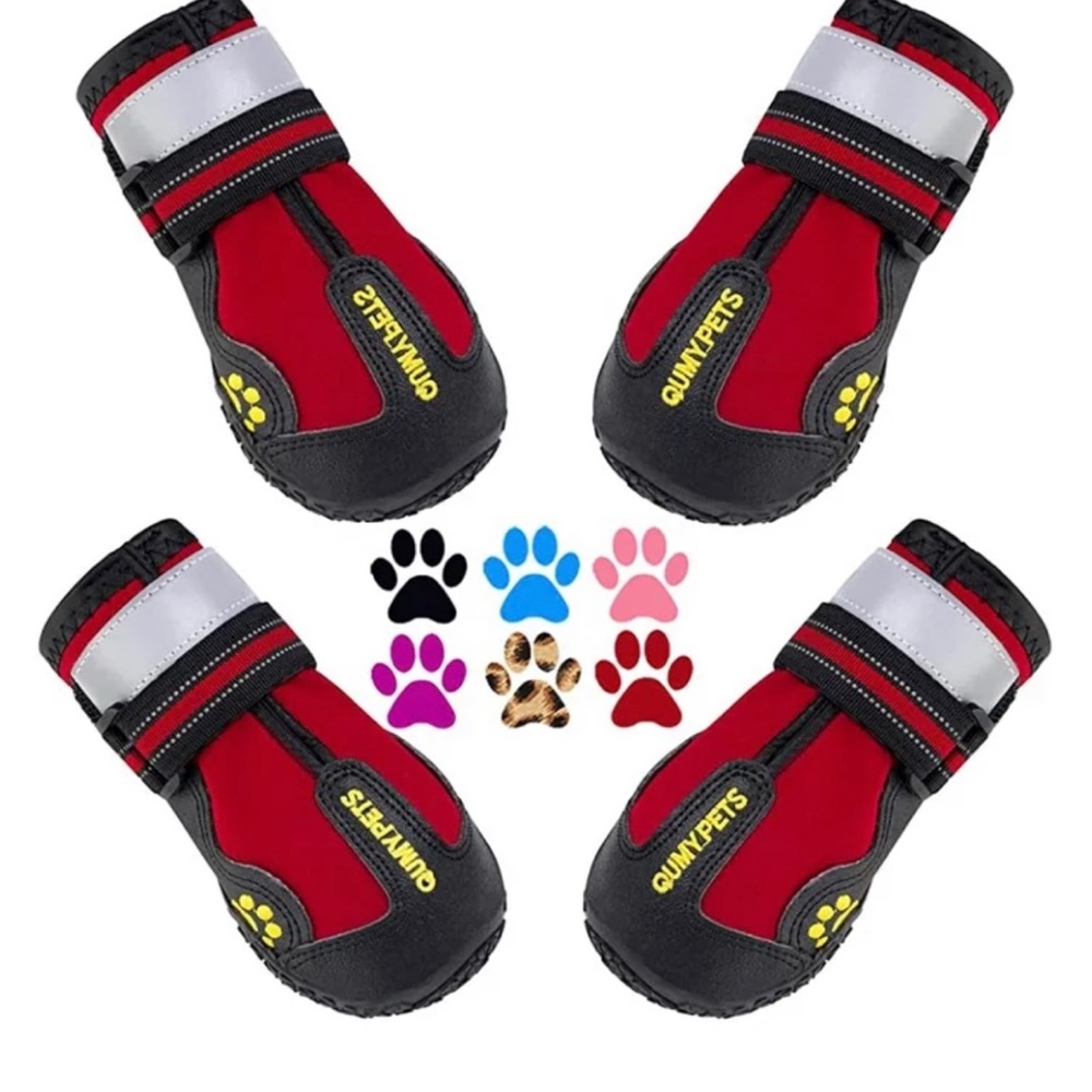 QUMY Dog Shoes for Large Dogs, Medium Dog Boots & Paw Protectors size 2